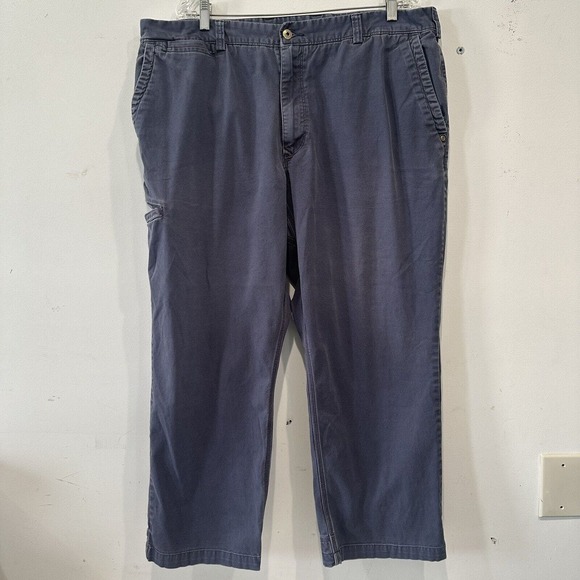Duluth Trading Flex Ballroom Khakis Mens 40x30 Blue Canvas Pants Workwear - Picture 1 of 10